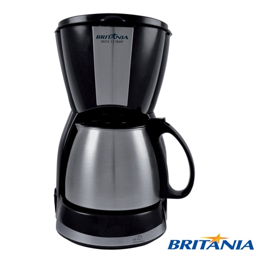 cafeteira britânia capacidade 15 cafés inox reservatório