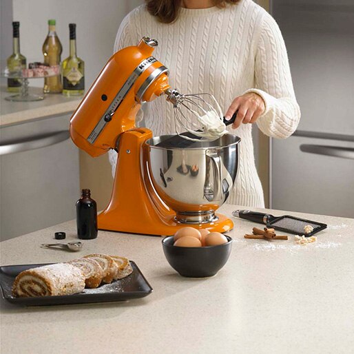 10 velocidades batedeira kitchenaid stand mixer tangerine