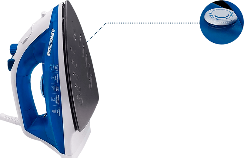 Ferro Vapor Black Decker AJ2000 botão tipo tecido