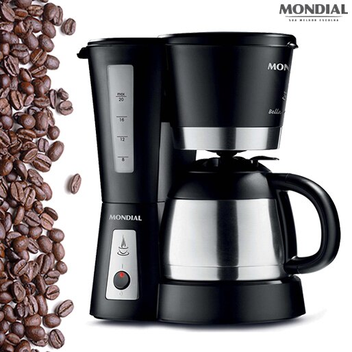 Cafeteira Mondial Bella Arome preto inox