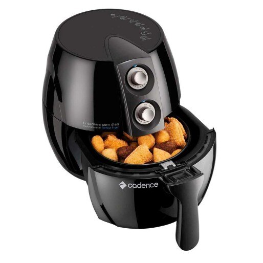 Uma fritadeira que descongela alimentos