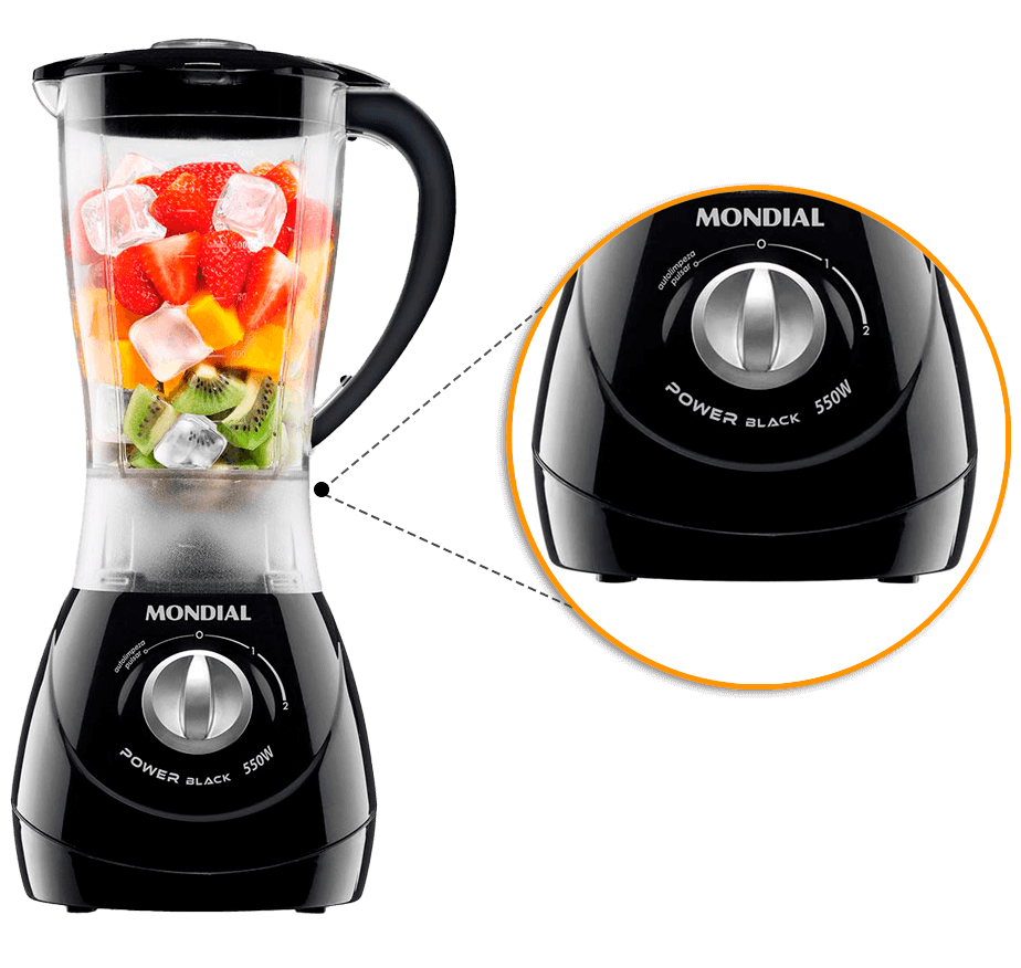 Liquidificador Mondial Power 2 Black L-28 Função pulsar