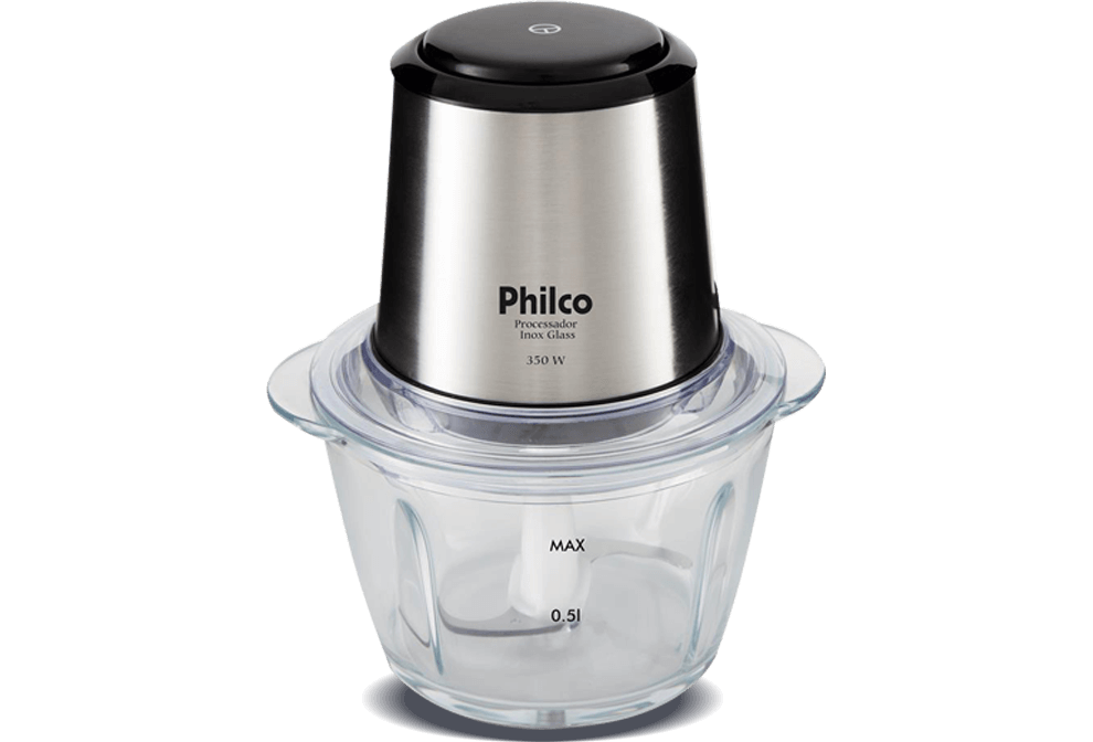 Processador de Alimentos Philco Inox Glass PPS01I Preto/Inox