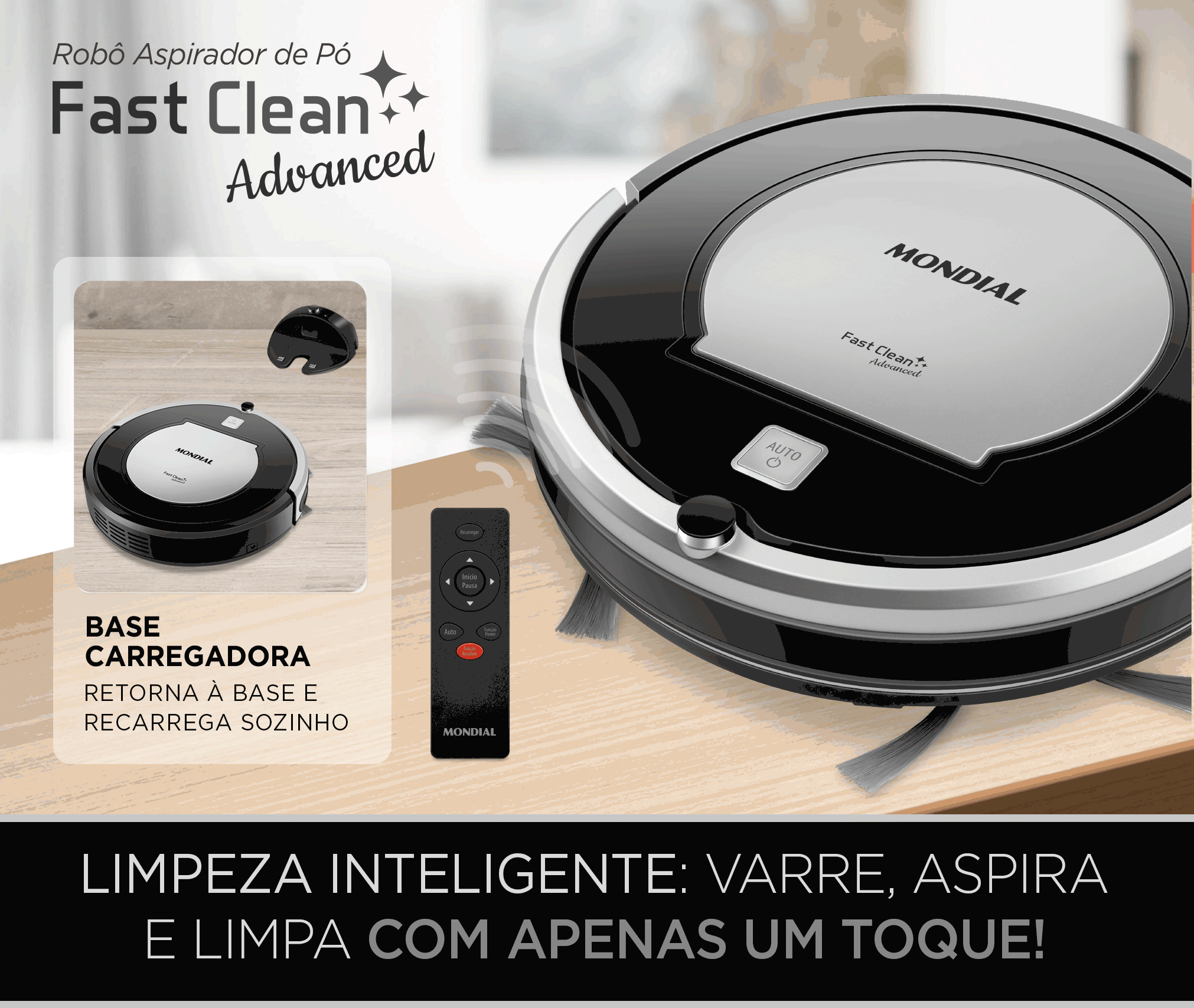Robô Aspirador de Pó Fast Clean Advanced Mondial
