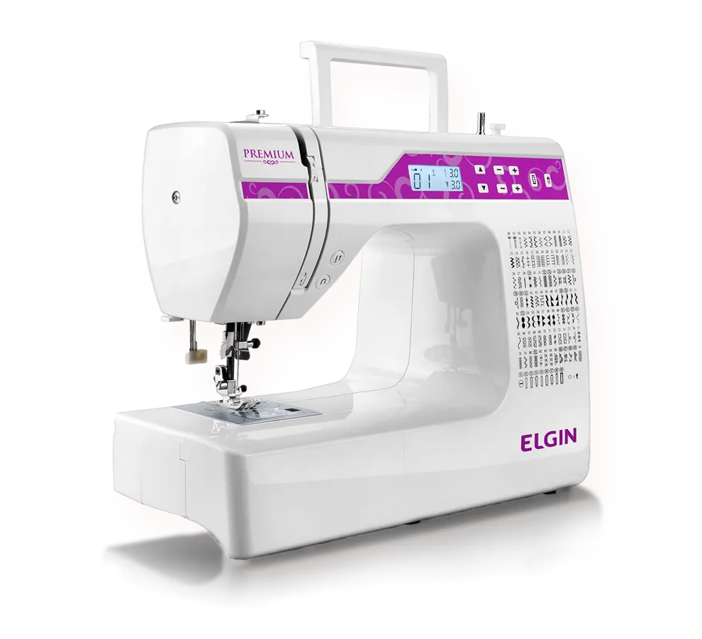 Ajuste da largura e comprimento dos pontos Máquina Costura Elgin Premium JX-10000 eletrônica pontos