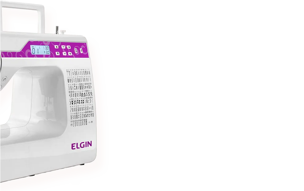 Painel digital Máquina Costura Elgin Premium JX-10000 ajustes práticos