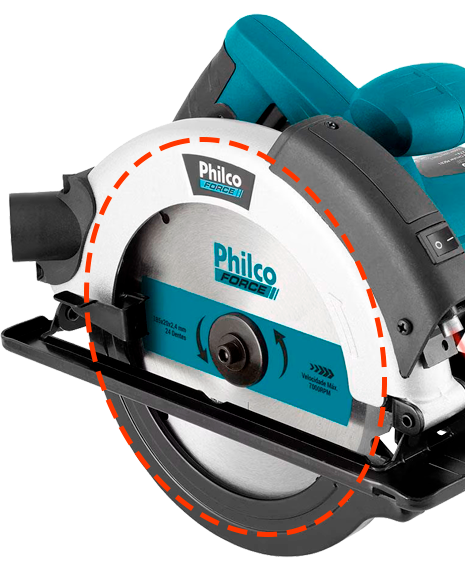 Serra Circular Philco PSC01 empunhadura proteção