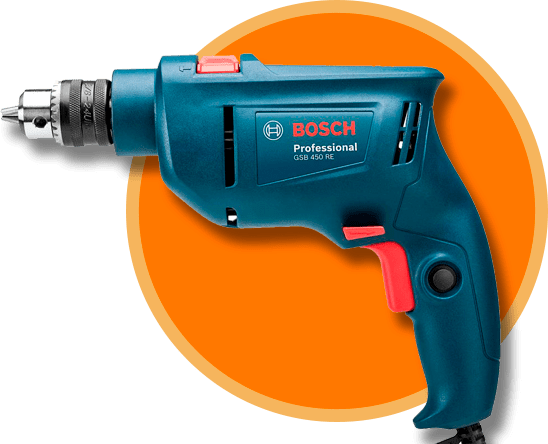 Apresenta chave de mandril de 3/8” -10 mm Furadeira de Impacto Bosch GSB 450 chave mandril