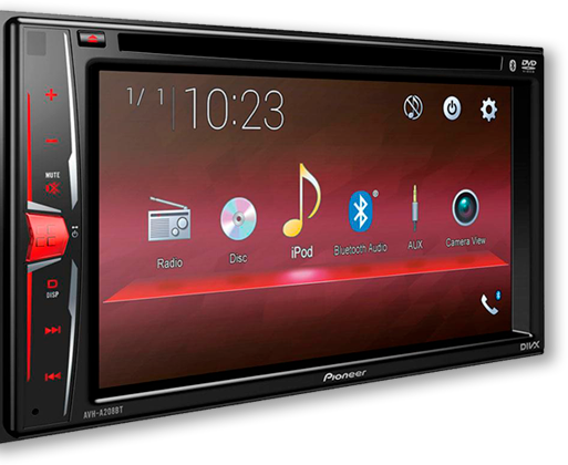 DVD automotivo Pioneer AVH A208BT câmera ré