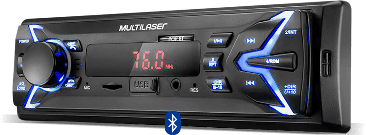 Som automotivo Multilaser Pop P3336 tecnologia Bluetooth