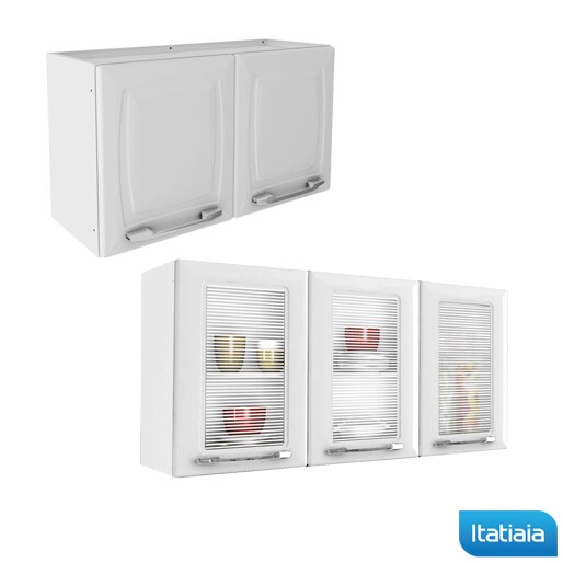 Cozinha Compacta Itatiaia Diamante armários brancos aço