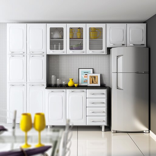 Cozinha Compacta Itatiaia Diamante 13 Portas 4 Gavetas branco