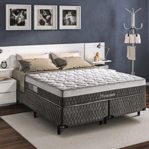 cama box colchão biflex premium queen