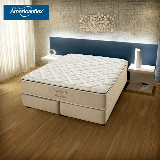 cama box queen colchao americanflex prime
