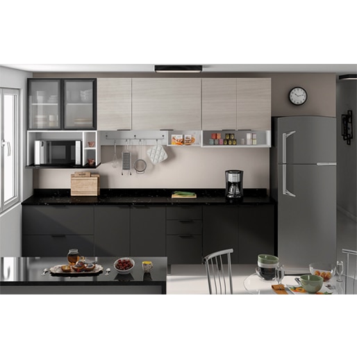 Cozinha Bartira Rubi compacta casa cômodo ambiente