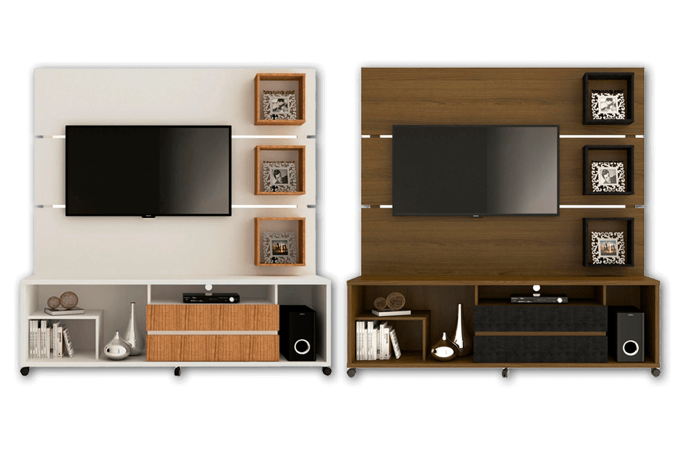 Disponível em 5 opções de cor Rack Painel TV Palazzio Casa D cor