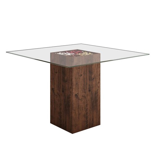 Mesa Jantar 4 Cadeiras Viero Natali Bella mdp mdf vidro<