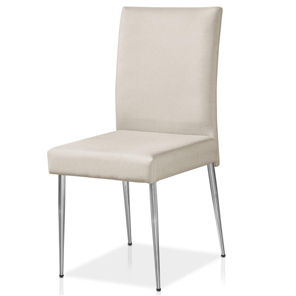 Cadeira Jantar Bartira Marcela Aço Cromado Linho
