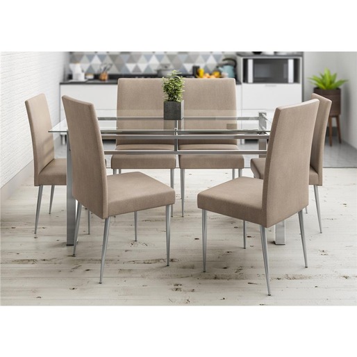 Conjunto Mesa Jantar 6 Cadeiras Bartira Marcela