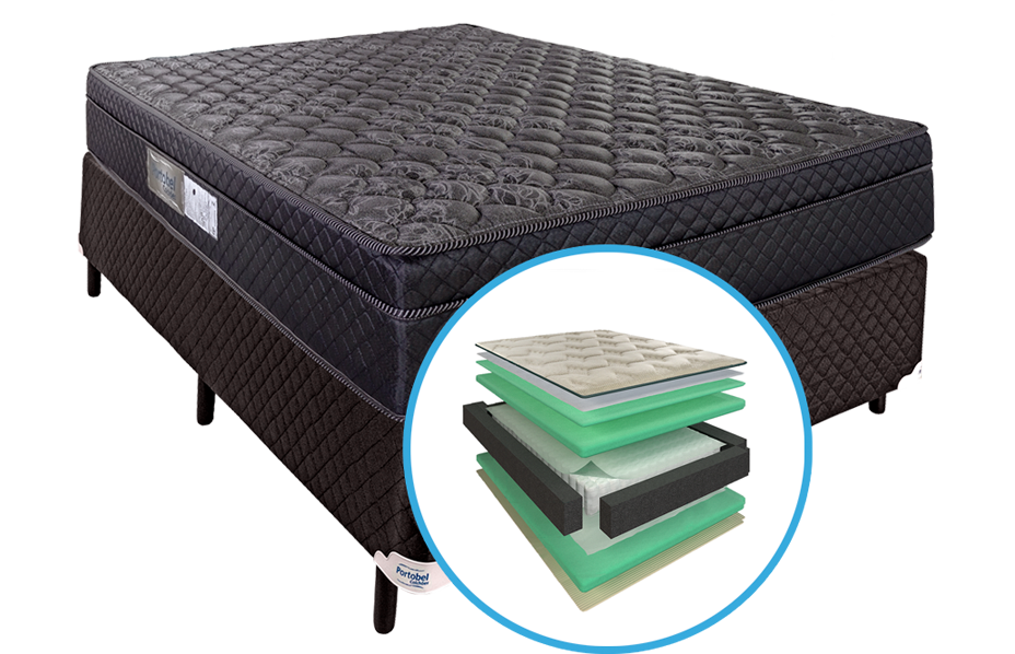 Cama Box com Colchão Portobel Diplomata Light Casal