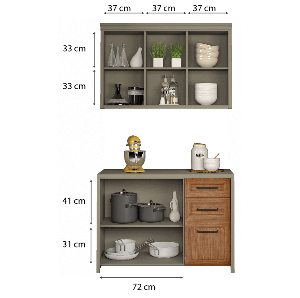 Cozinha Nesher Camponesa modular