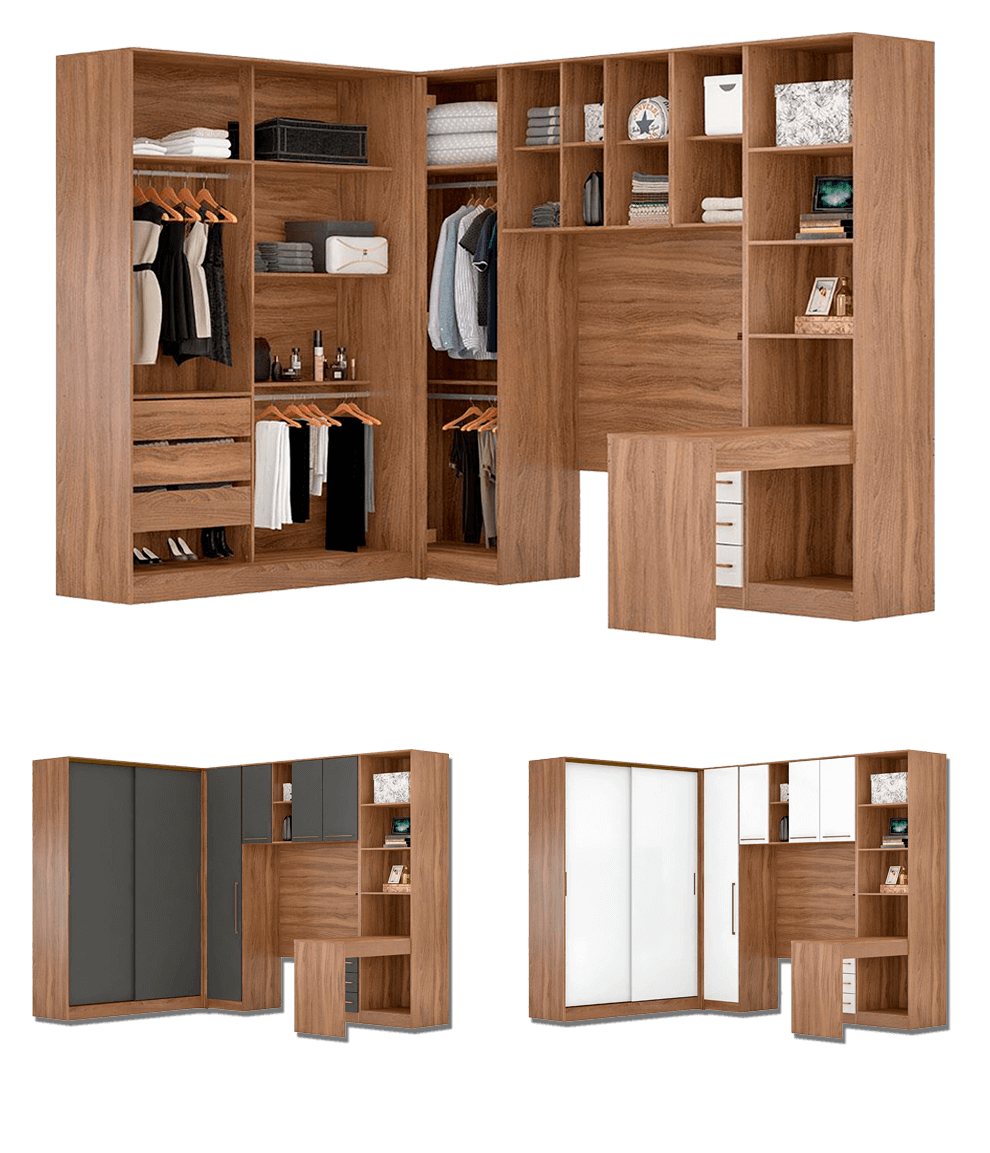 Guarda Roupa Solteiro Demóbile Escócia 6 Peças
