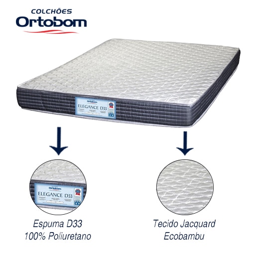 Colchão Casal Ortobom Elegance Espuma D33 qualidade sono