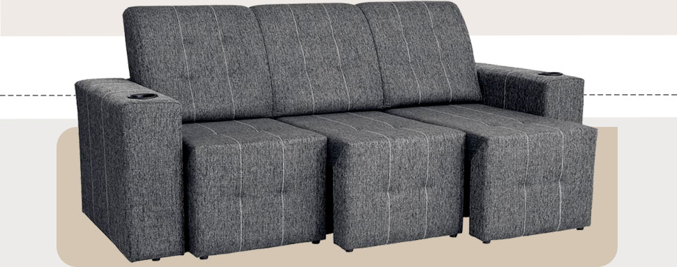 Sofá 3 Lugares Voluto Tecido Jacquard Luizzi