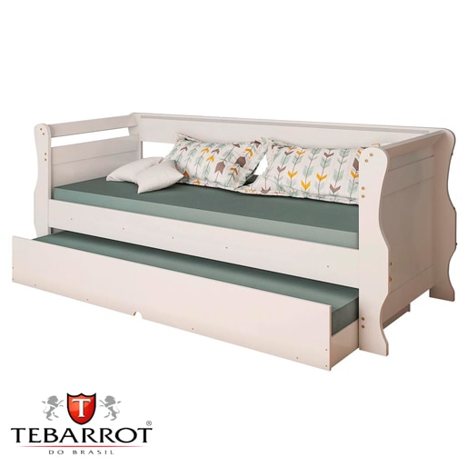 bicama solteiro tebarrot doll branca mdf mdp