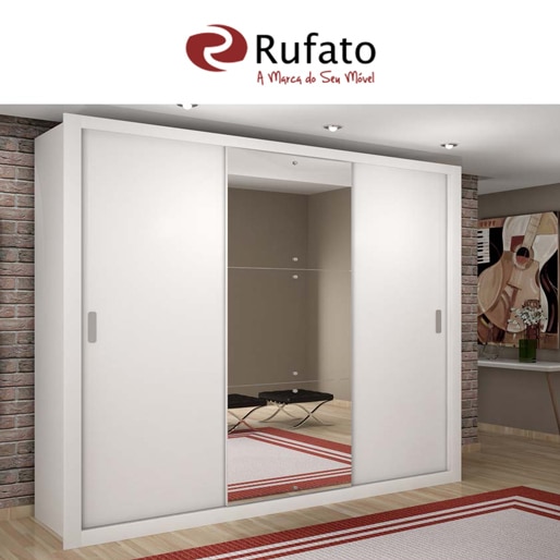 Guarda Roupa Rufato Bahia II 3 Portas 1 Espelho