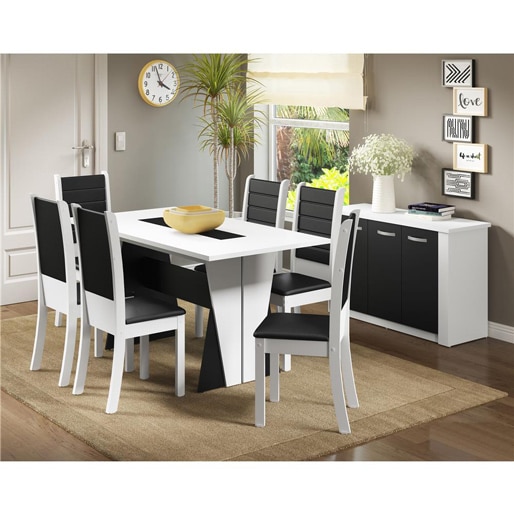Mesa Jantar Madesa Premium Fit comporta 6 Cadeiras