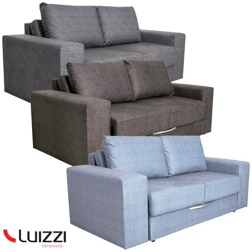 Sofá-cama Casal Luizzi Móbile tecido Suede retrátil