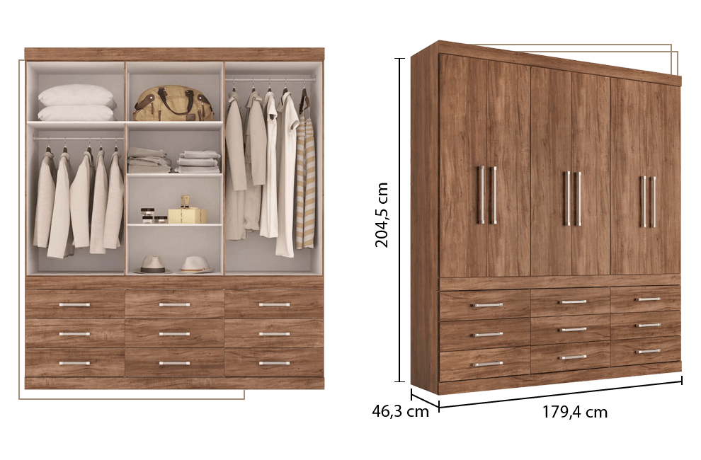Guarda-Roupa Santos Andirá Havana Plus