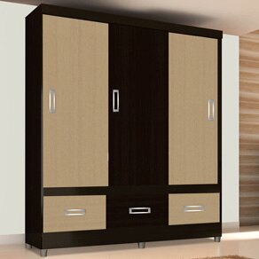 guarda-roupa Araplac Califórnia Tabaco Amêndoa design