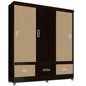 guarda-roupa Araplac Califórnia Tabaco Amêndoa