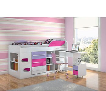 Cama de Solteiro Santos Andirá Sleep Teen LOL mesa