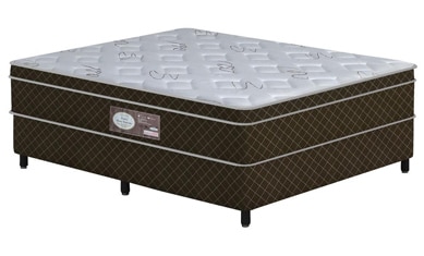 cama box conjugado casal Plumatex Lottus Branco Marrom detalhe