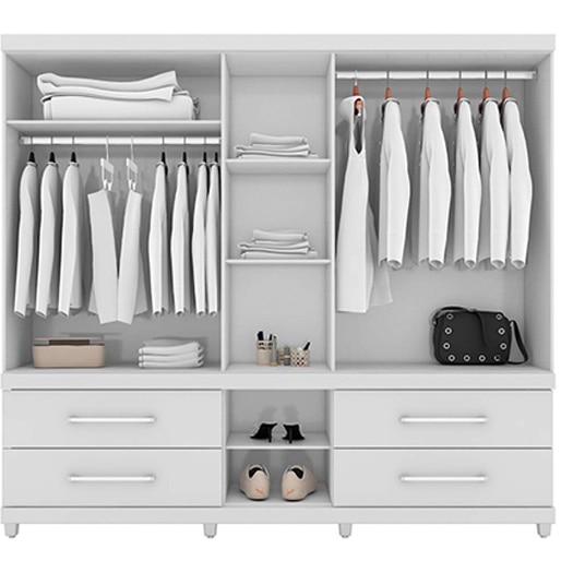 Guarda-roupa Bartira Austin roupa prateleira porta gaveta