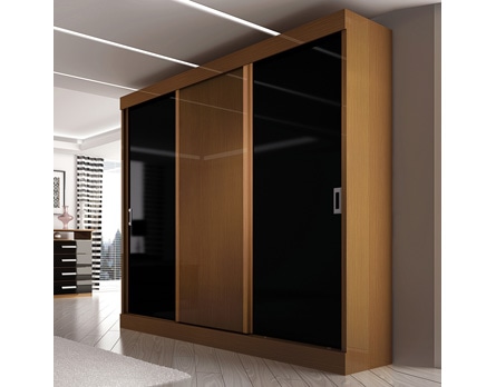 Guarda-roupa Rubi com 3 portas deslizantes  - Amplo espaço interno para manter seu quarto sempre organizado