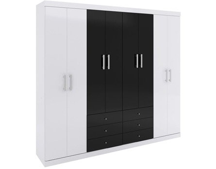 Guarda-roupa Santos Andirá Havana Master - Modelo 8.6 tem design sofisticado e medidas práticas para o seu dia a dia