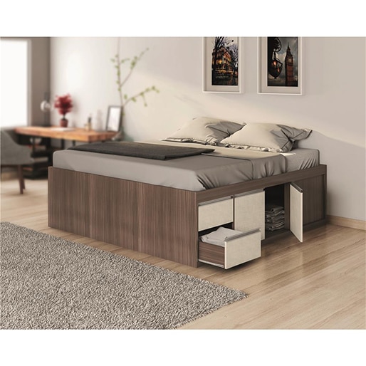 Cama Box Baú Casal Bartira Carol Premium com 5 Portas e 2 Bau De Cama Casal ~ Cama Box Baú Casal Bartira Carol Premium com 5 Portas e 2