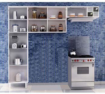 Cozinha Compacta Ratan Palmeira visão completa