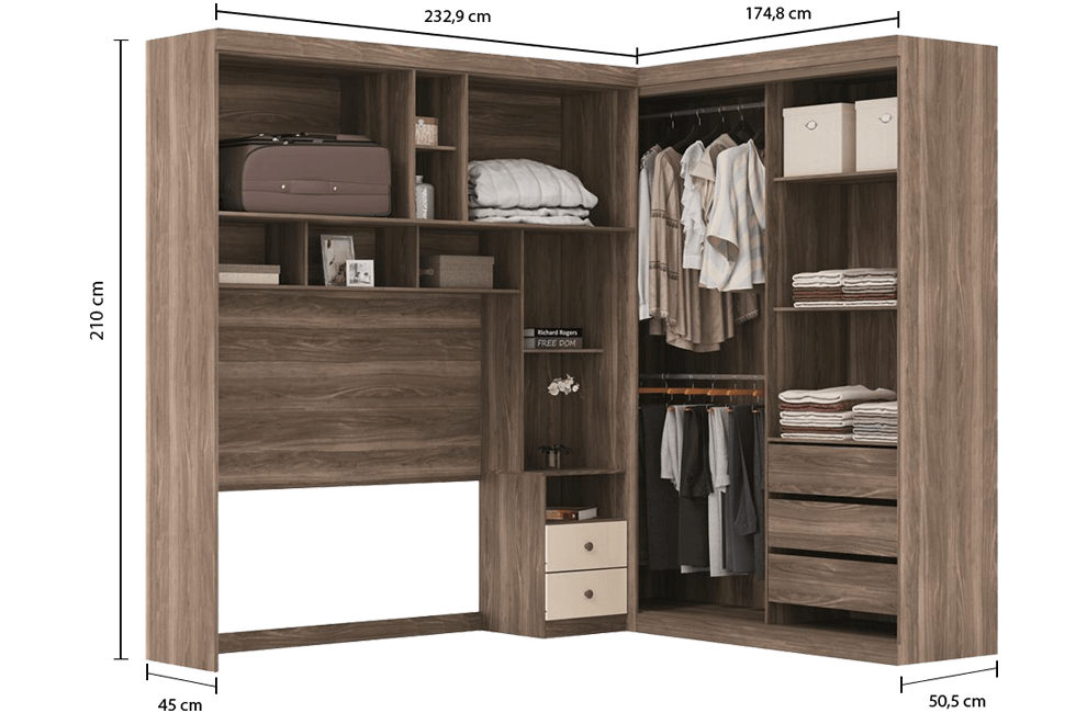 Guarda-Roupa Compacto Casal Santos Andirá Paris