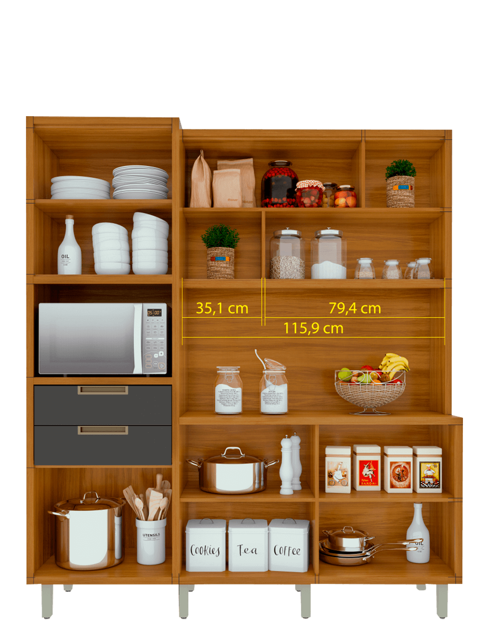 Cozinha Loft Nesher Imperatriz 6 Portas 2 Gavetas