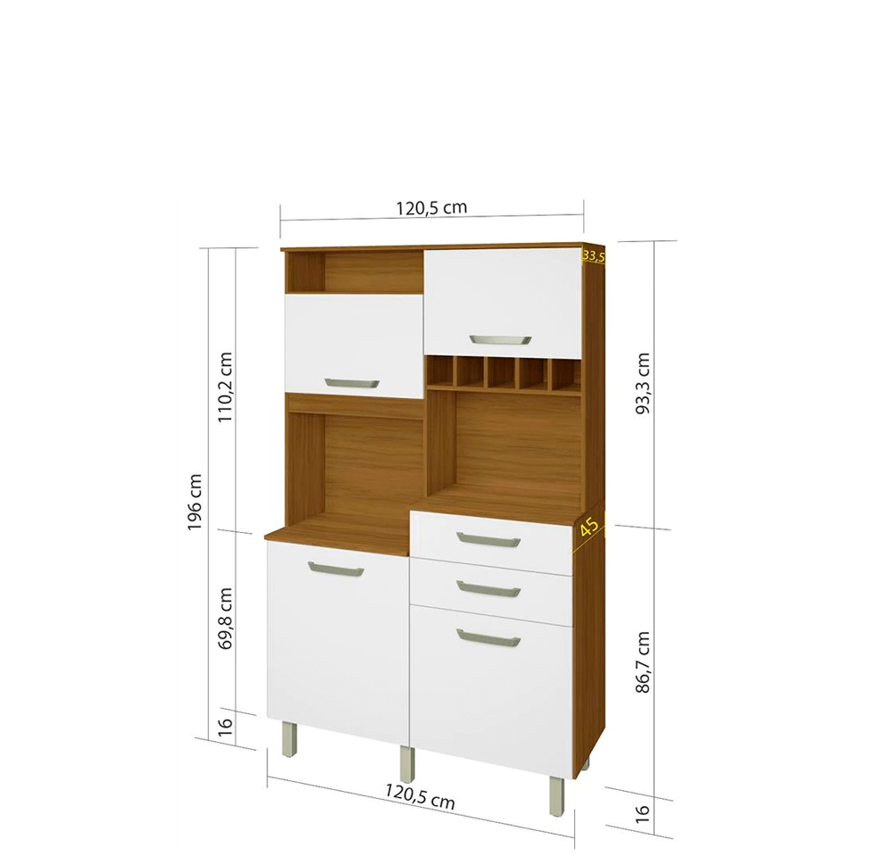 Cozinha Nesher Smart Jr compartimentos medidas