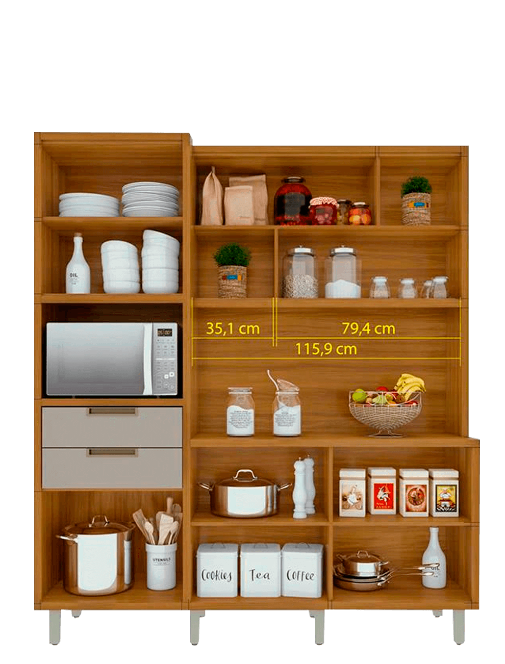 Cozinha Loft Nesher Imperatriz 6 Portas 2 Gavetas