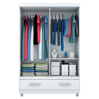 guarda-roupa Bartira City Imbuia Preto espaçoso