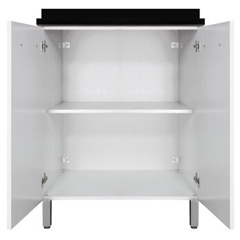 balcão duplo Bartira Glamour com 2 portas Branco aberto