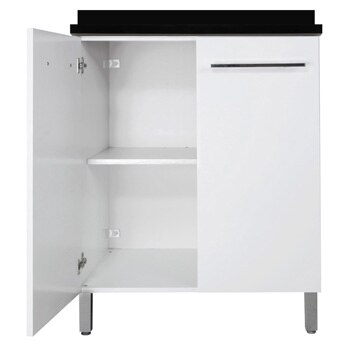 balcão duplo Bartira Glamour com 2 portas Branco detalhe