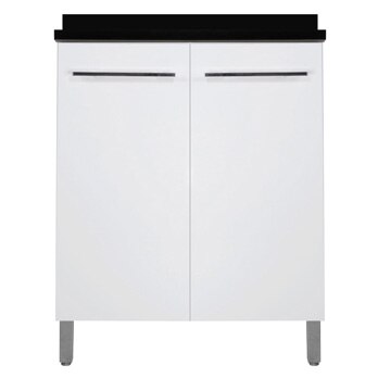 balcão duplo Bartira Glamour com 2 portas Branco